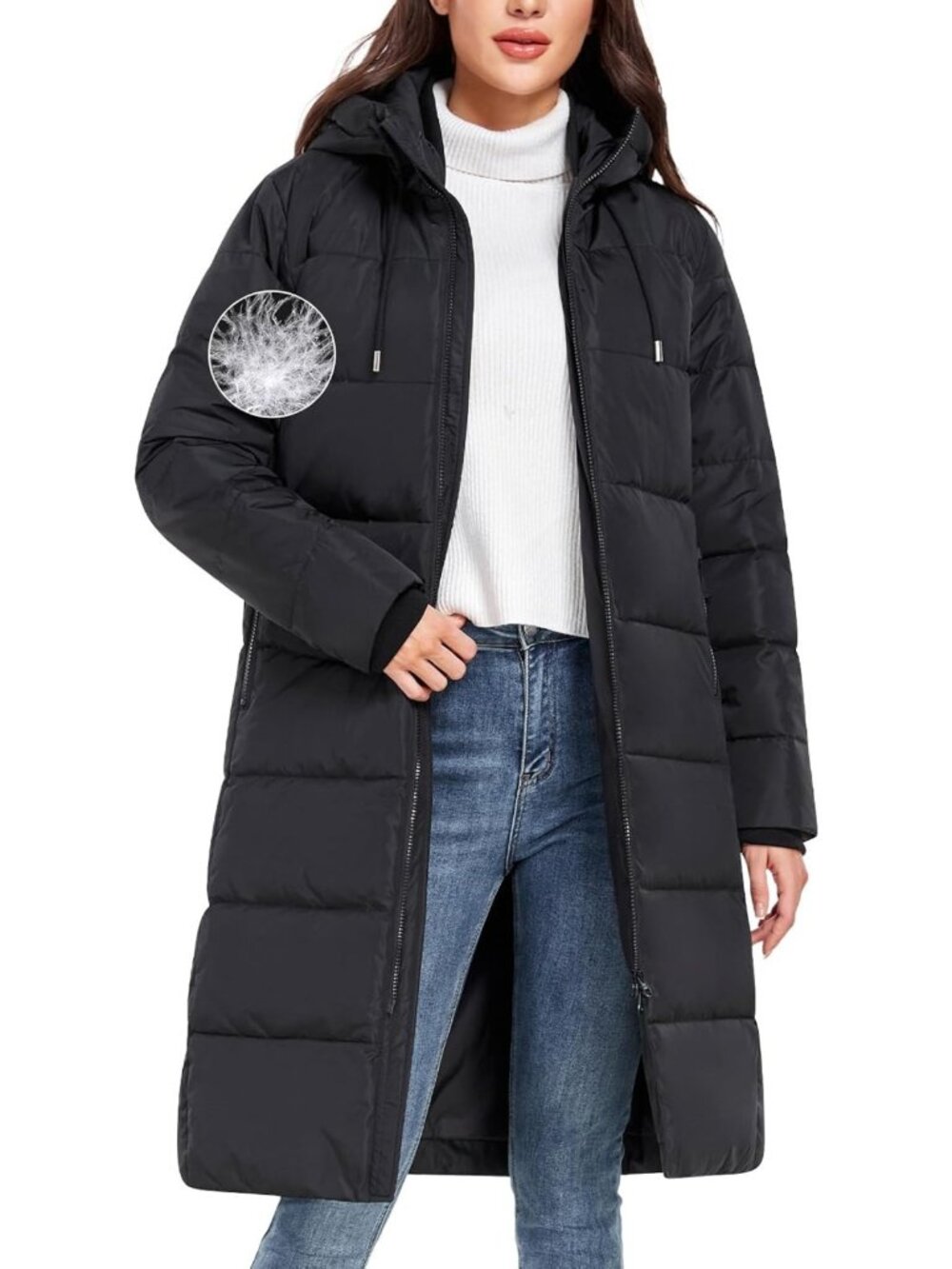 Cozy Long Puffer Coat for Women | Warm Down Winter Jacket with Duck Down Fill